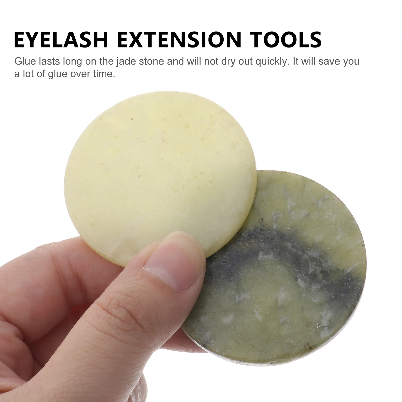 10Pcs Wimpern Jade Stein Palette Glatte Wiederverwendbare Verlängerung Kleber Halter Langlebige Nicht Trocknend Make-Up Werkzeug Zubehör Liefert