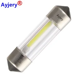 10PCS Festoon 31mm 36mm 39mm 41mm C5W LED Bulb 360 Degree Filament 12 Chips COB LED Glass Case Car Interior Light Auto Dome Lamp