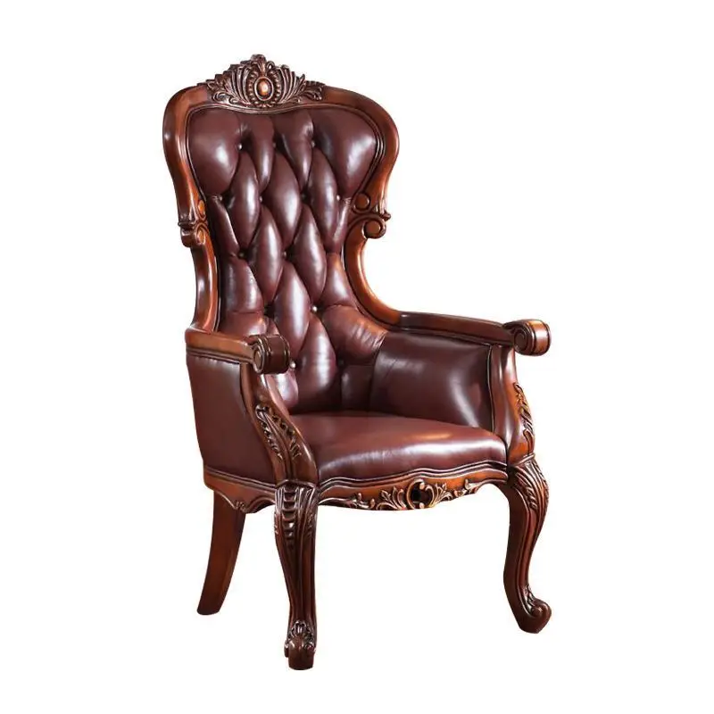 

American solid wood book chair, European book chair, study office leisure boss home