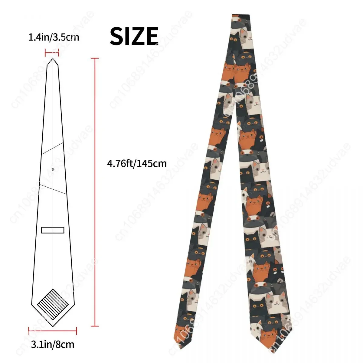 Corbata de dibujos animados de gatos, accesorios de ropa