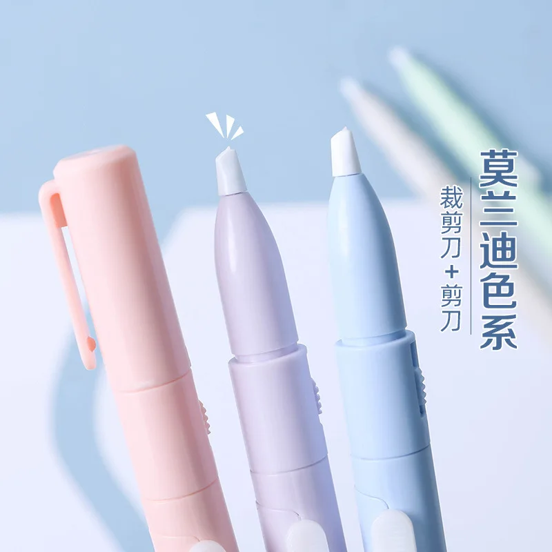 Morandi Multifunction Utility Knife Paper Cutter Cutting Paper Scissors DIY Ceramic Blade Pen Knife Office and School Supplies