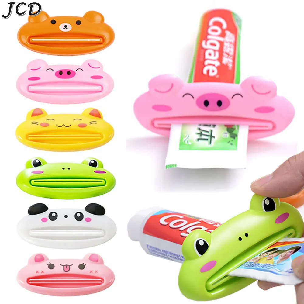 JCD 3PCS Cartoon Toothpaste Squeezer Dispenser Facial Cleanser Clips Toothpaste Tube Saver Squeezer Bathroom Accessories