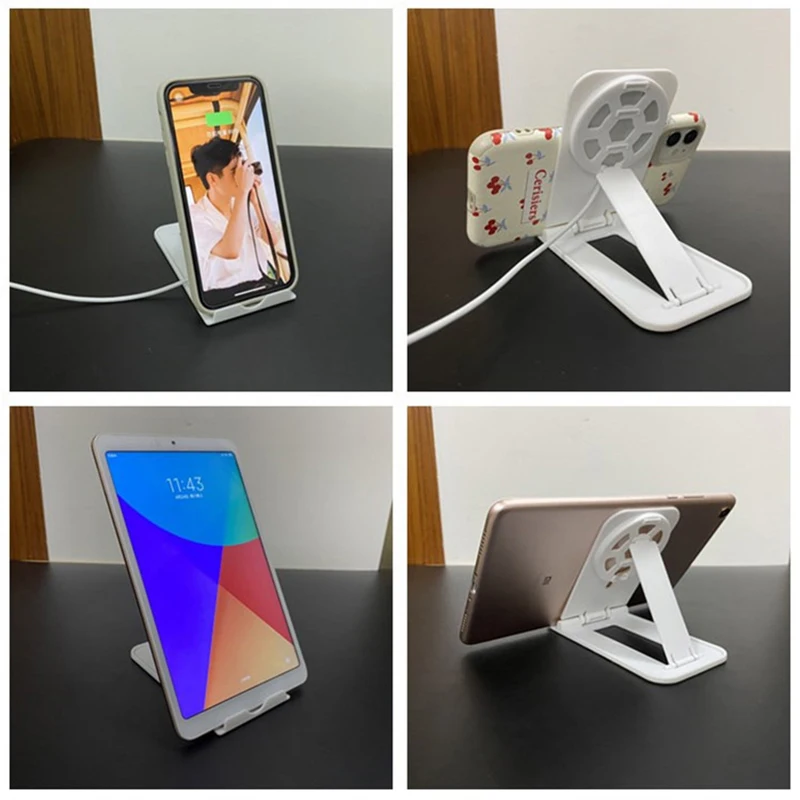 Foldable Mobile Phone Tablet Holder Wireless Magnetic Charger ABS Cellphone Mount Inductive Charging Base Support Magsafe Stand