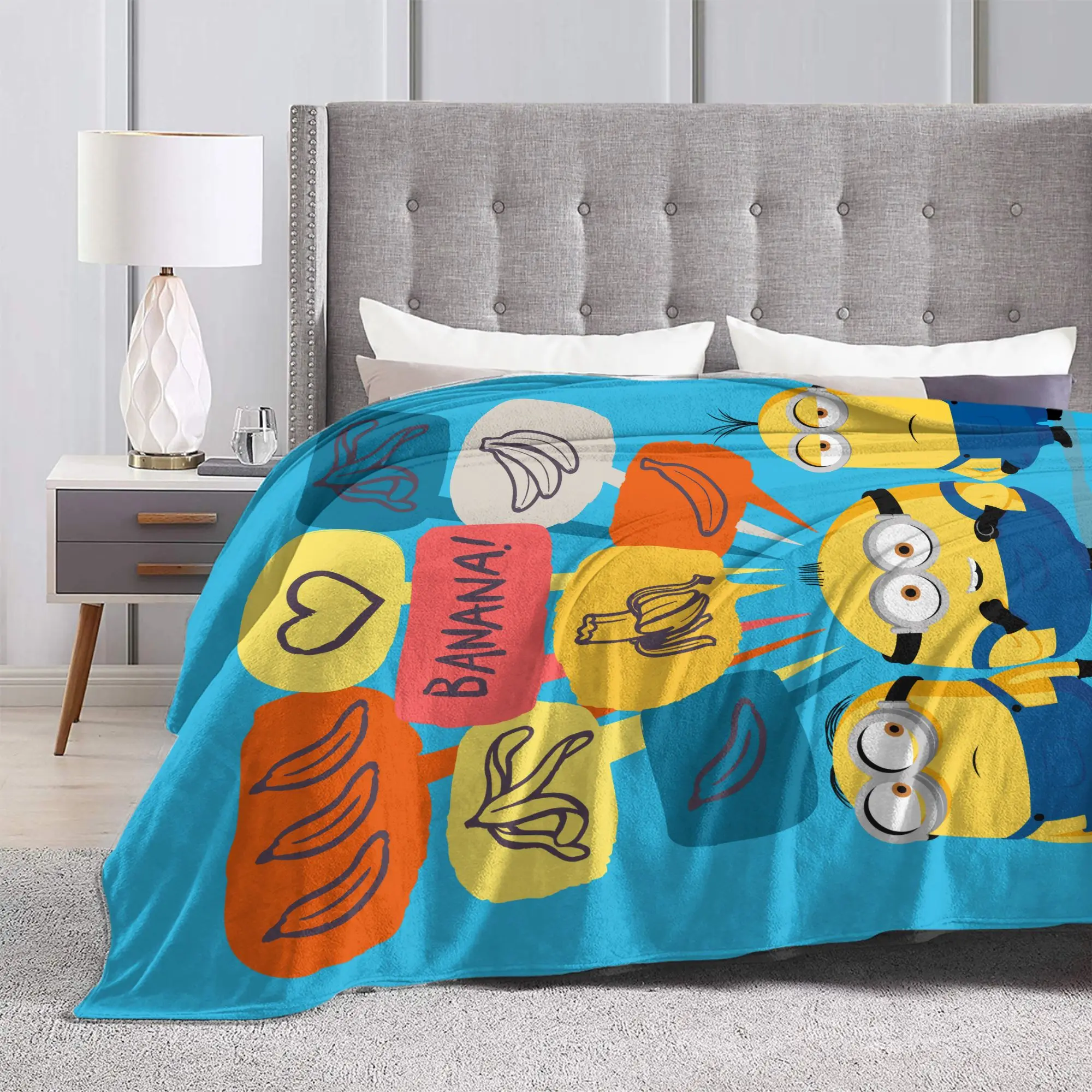 M-Minions بطانية الفانيلا ديف أوتو كيفن بطانية رمي دافئة لسرير السرير البساط