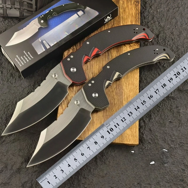 High Hardness Outdoor Camping Pocket Folding Knife AUS 10A Blade G10 Handle Hunting Survival Utility Portable Knives EDC Tools