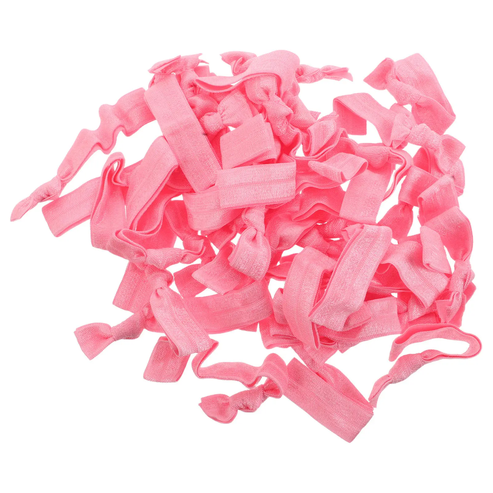 50Pcs Women's Sport Hair Bands Solid Color Knotted No Crease Elastic Hair Ties Soft Fabric Ponytail Holders for Yoga Gym Daily