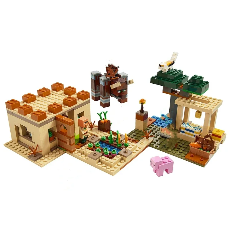

Series Gifts for Children Disaster Villagers Raid Predators Assembling Building Blocks Village Educational Child