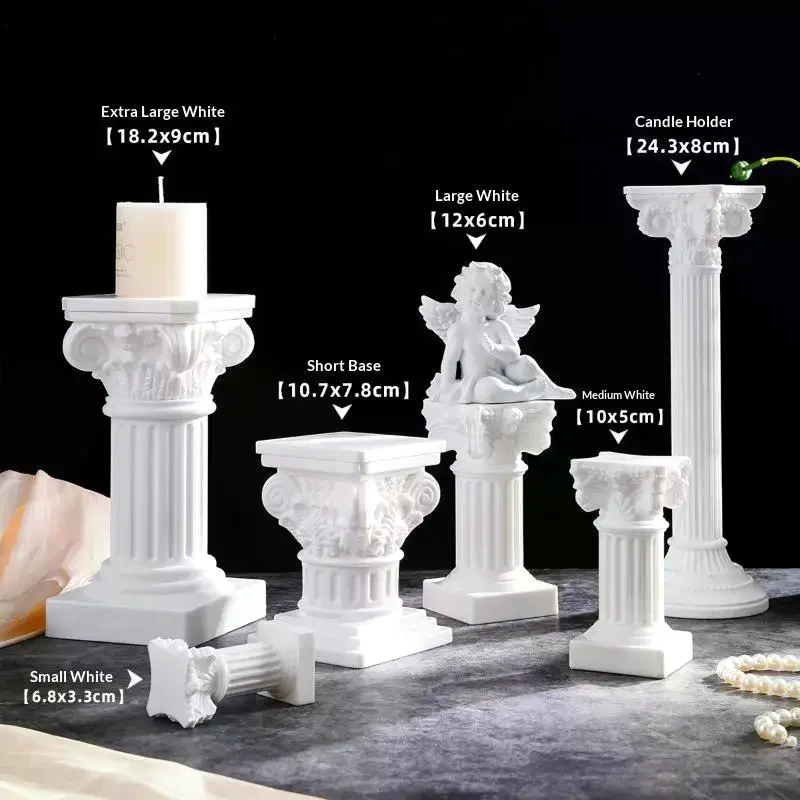 Roman Pillar Candle Holder European Style Column Decorative Stand For Wedding Table Home Photography Prop Decoration Supply