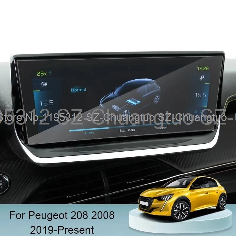 Screen protector Tempered glass  For Peugeot 208 E208 2020 2021 2022 car infotainment gps navigation media touch