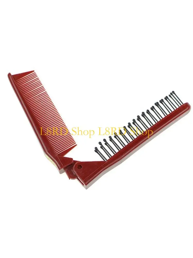 L8RD Portable Travel Folding Hair Brush Compact Pocket Hair Comb Double Headed