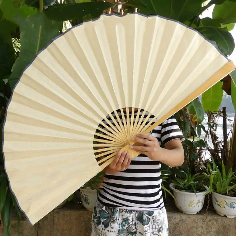 Multi Spezifikation leer Reispapier cos Prop Fan große hängende Fan dekorative Fan Falt Handwerk Fan Stoff Abdeckung dekorative Fan