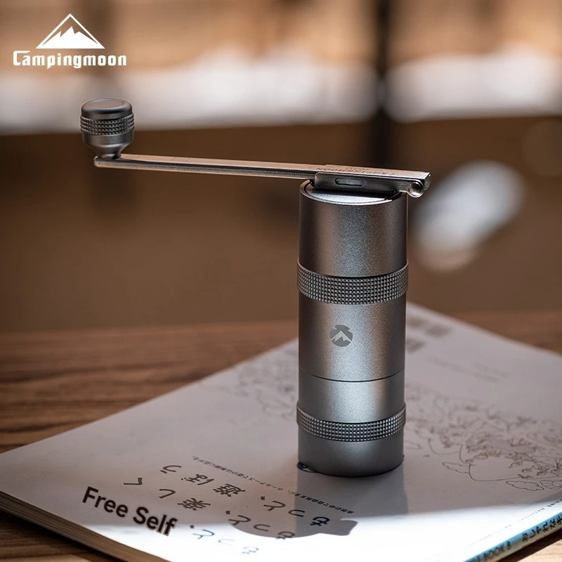 CAMPINGMOON Outdoor Camping Hand Brewed Coffee Grinder, Hand Cranked Coffee Mill, Stainless Steel Grinding Core