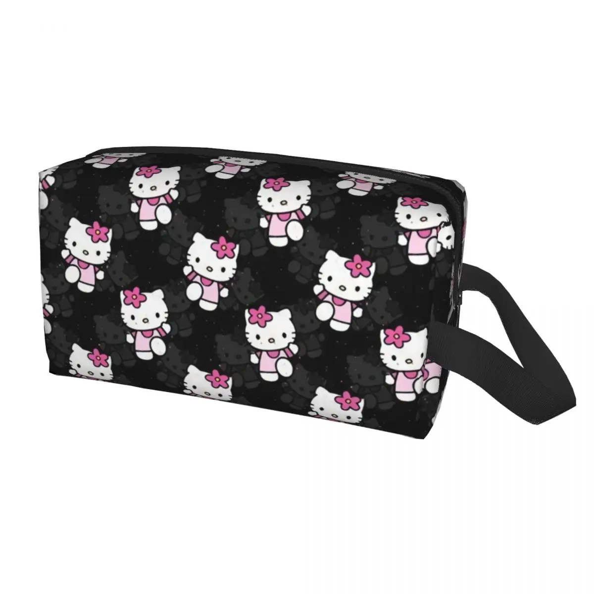 Custom Hello Kitty Cat Manga Makeup Bag for Women Travel Cosmetic Organizer Cute Storage Toiletry Bags