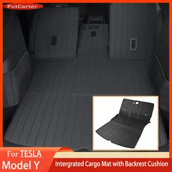 Per Tesla Model Y 21-23 TPE Rear Cargo Liners + Seatback Cover tappetini per bagagliaio sedile posteriore protezione Anti-calcio