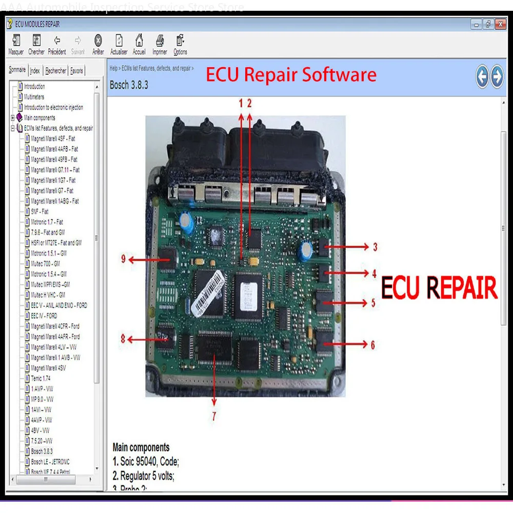

Car ECU Repair Software Description and Location Pinout Of ECU Components Tool Troubleshooting Methods Theft Prevention