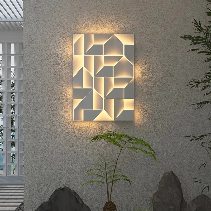 Lámpara de pared exterior villa paisaje jardín lámpara pared exterior decorativa milán creativo solar