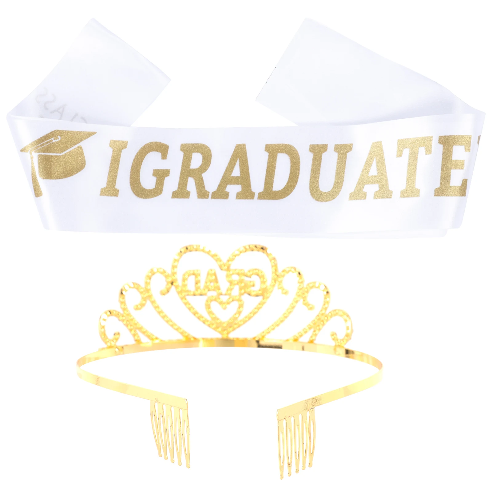 

Graduation Crown Alloy Rhinestone Sash Tiara Durable Party Party Tiara Accessories Student Decorations Hair Tools