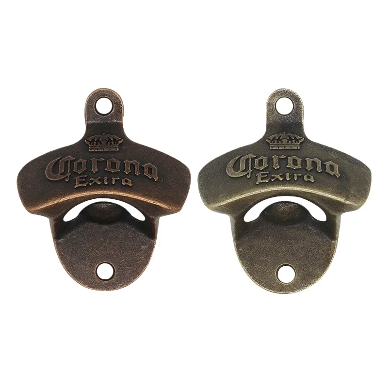 Wall-Mounted Fixed Beer Bottle Opener Corona Zinc Alloy Opener Suitable for Home Parties