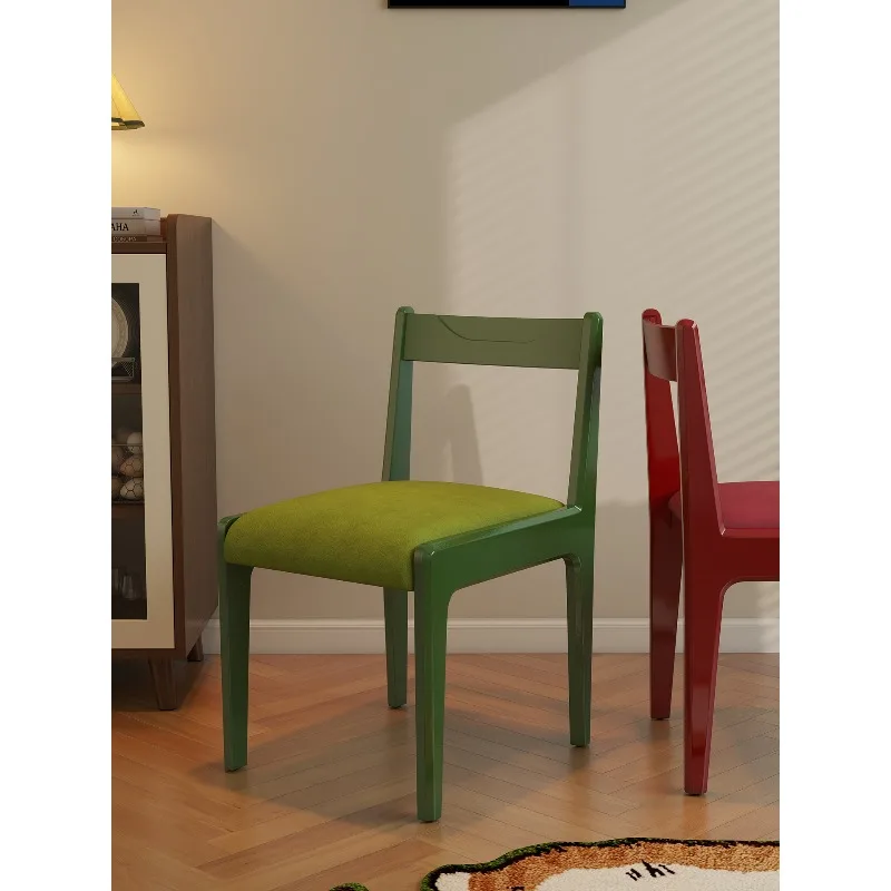 

Solid wood dining chair, medieval red casual dining chair