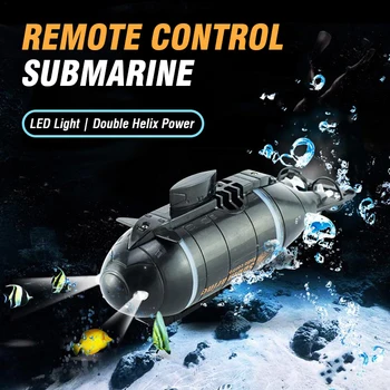 Mini Rc boat toys for children remote control submarine with Led simulation model radio controlled nuclear submarine childproof gift