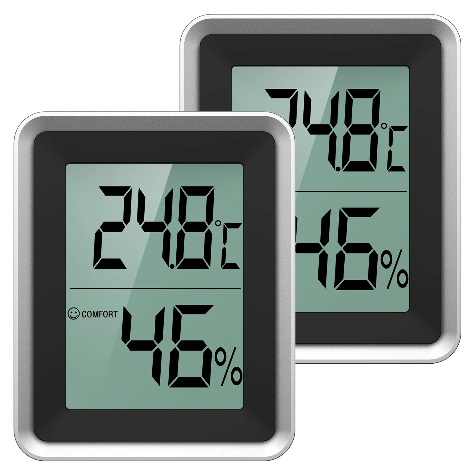 ORIA Mini Digital Thermometer 2PCS Indoor Hygrometer Set Room Humidity Gauge Meter LCD Display Temperature Humidity Sensor