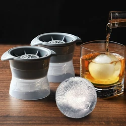 Silicone Sphere Ice Cube Mold Cocktail Whiskey Ice Cube Mold Set Molds for Hockey Puck Making Bar Bartender Ices Mould Gadget