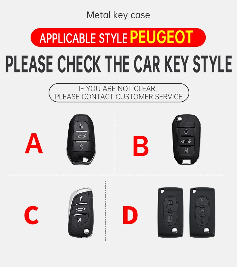 Zinc Alloy Car Flip Key Case Cover Shell Fob for Peugeot 107 207 307 308 407 607 3008 5008 for Citroen Xsara Picasso C5 C6 C8