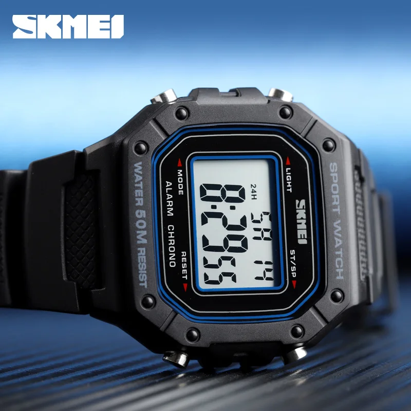 

SKMEI Outdoor Sports Shockproof Digital Watches For Men Women 5Bar Waterproof Alarm Clock Fashion Military Electronic Wristwatch