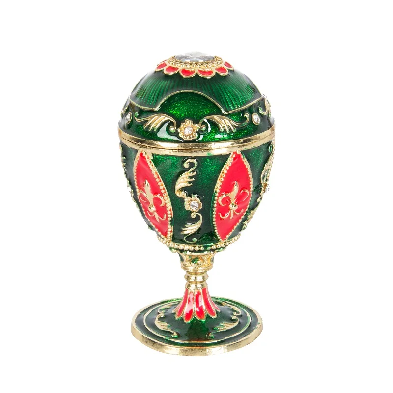 QIFU Metal Handicraft Faberge Egg Beautiful Trinket Box Gift