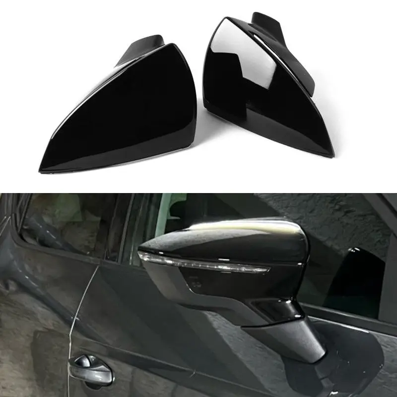 Car Side Rearview Mirror Cover Accessories Black Mirror Cover for 5F MK3 ST Cupra 2013-2020 Ibiza MK5 Arona 2017-2018