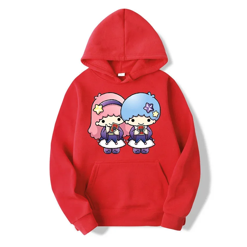 Male Sweatshirts Pocket Anime Sanrio Little Twin Stars Long Sleeve Cozy Popular Streetwear Men Hoodies Autumn Winter Pullover