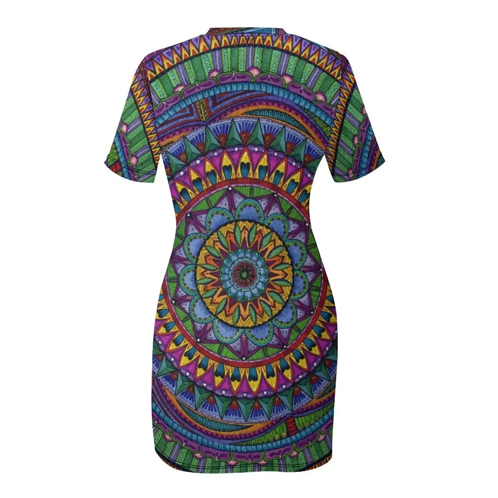 Jamaican Mandala Short-Sleeved Dress women's evening dresses women's clothing summer 2026 novelties summer dress daily view 5