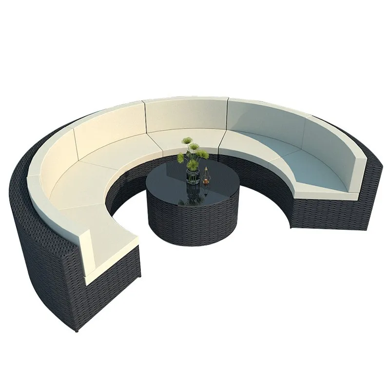 

Leisure Outdoor Villa Garden Arc Sofa Hotel Courtyard Rattan Sofa B & B Terrace Sofa Furniture