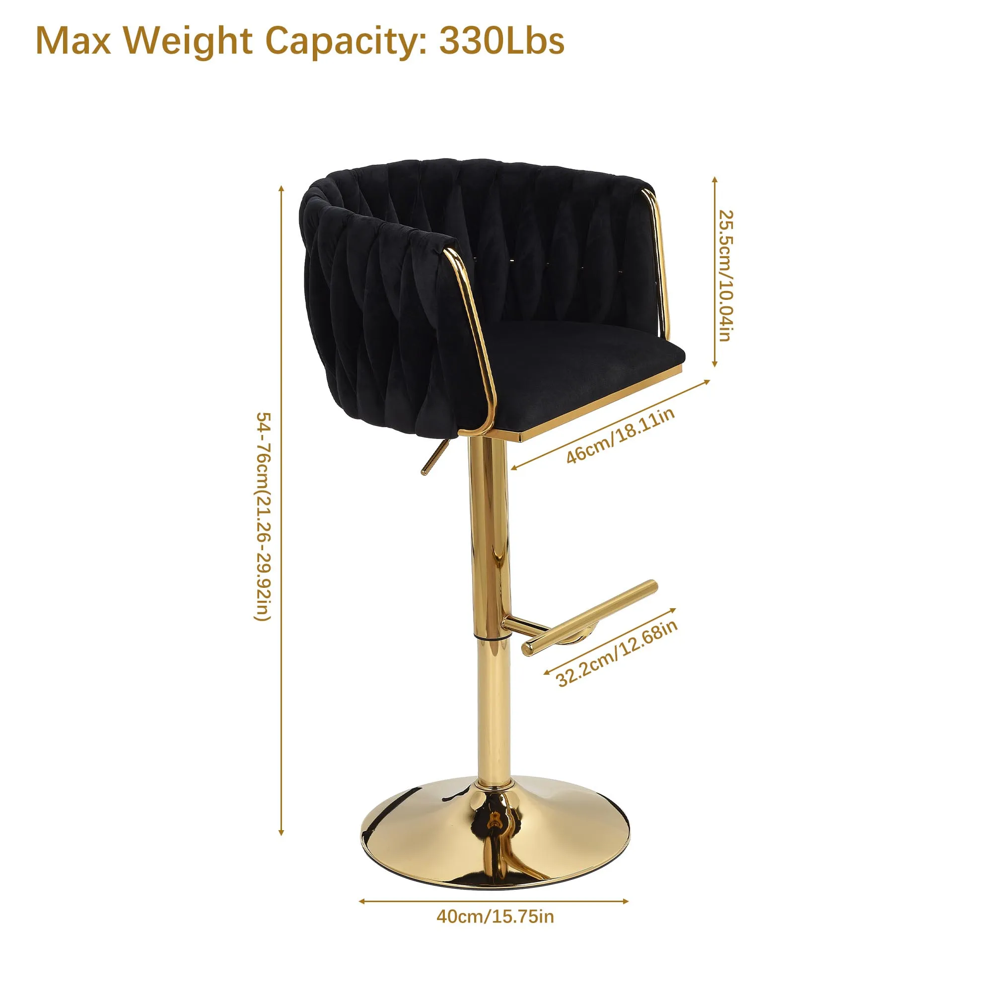 Sgabello da Bar in velluto da 2 pezzi regolabile in altezza e sedie da Bar rotanti a 360 gradi sgabello alto con schienale e poggiapiedi
