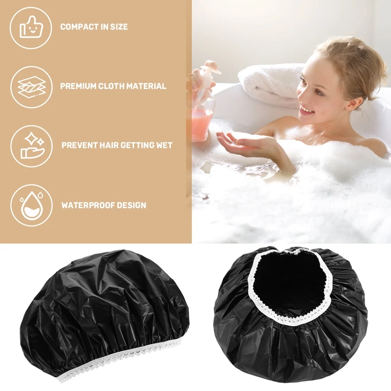 1Pcs Household Waterproof Shower Cap, Swimming Cap, Hotel Elastic Shower Cap Hair Set