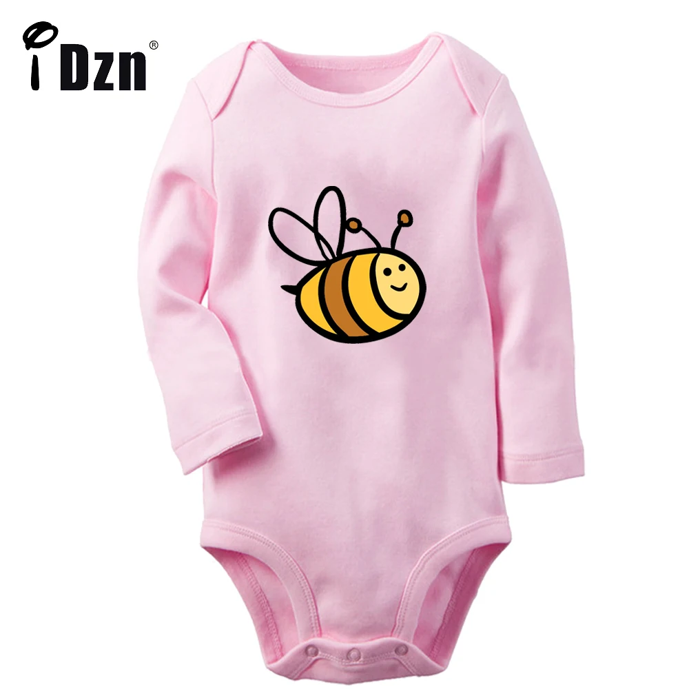 

iDzn NEW Cute Little Bee Baby Boys Rompers Fun Animal Baby Girls Bodysuit Infant Long Sleeves Jumpsuit Newborn Soft Clothes