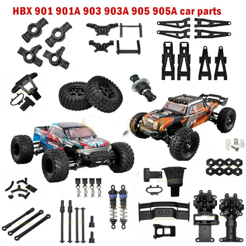 HBX 1:12 901 901A 903 903A 905 905A RC Car Spare Parts Tie Rod Anti-collision Parts Tire Drive Shaft Differential Chassis ESC