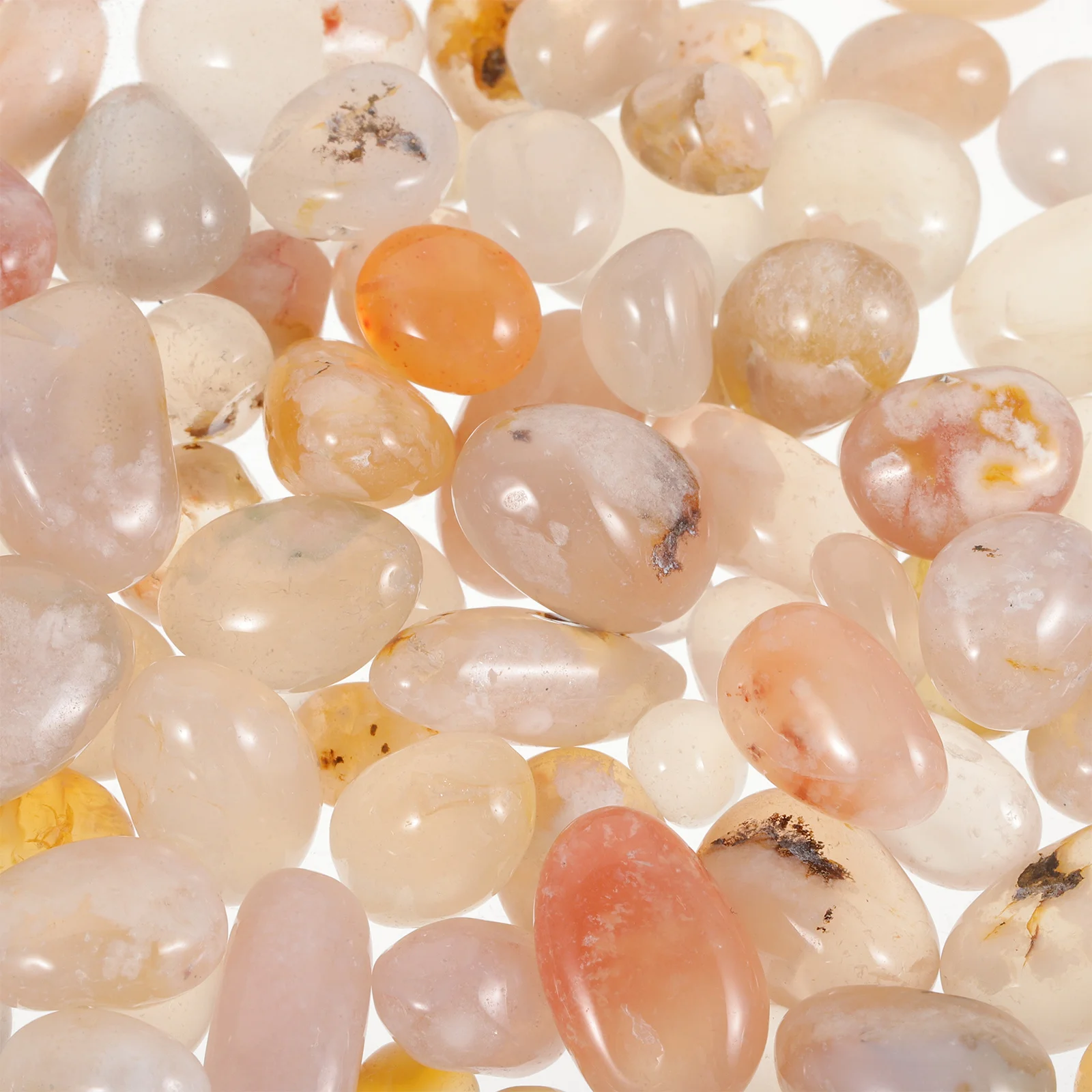 

1Set Agate Aquarium Pebbles Natural Round Smooth Edges Decorative Stones Soil Moisture Retain Gravel for Plant Pots