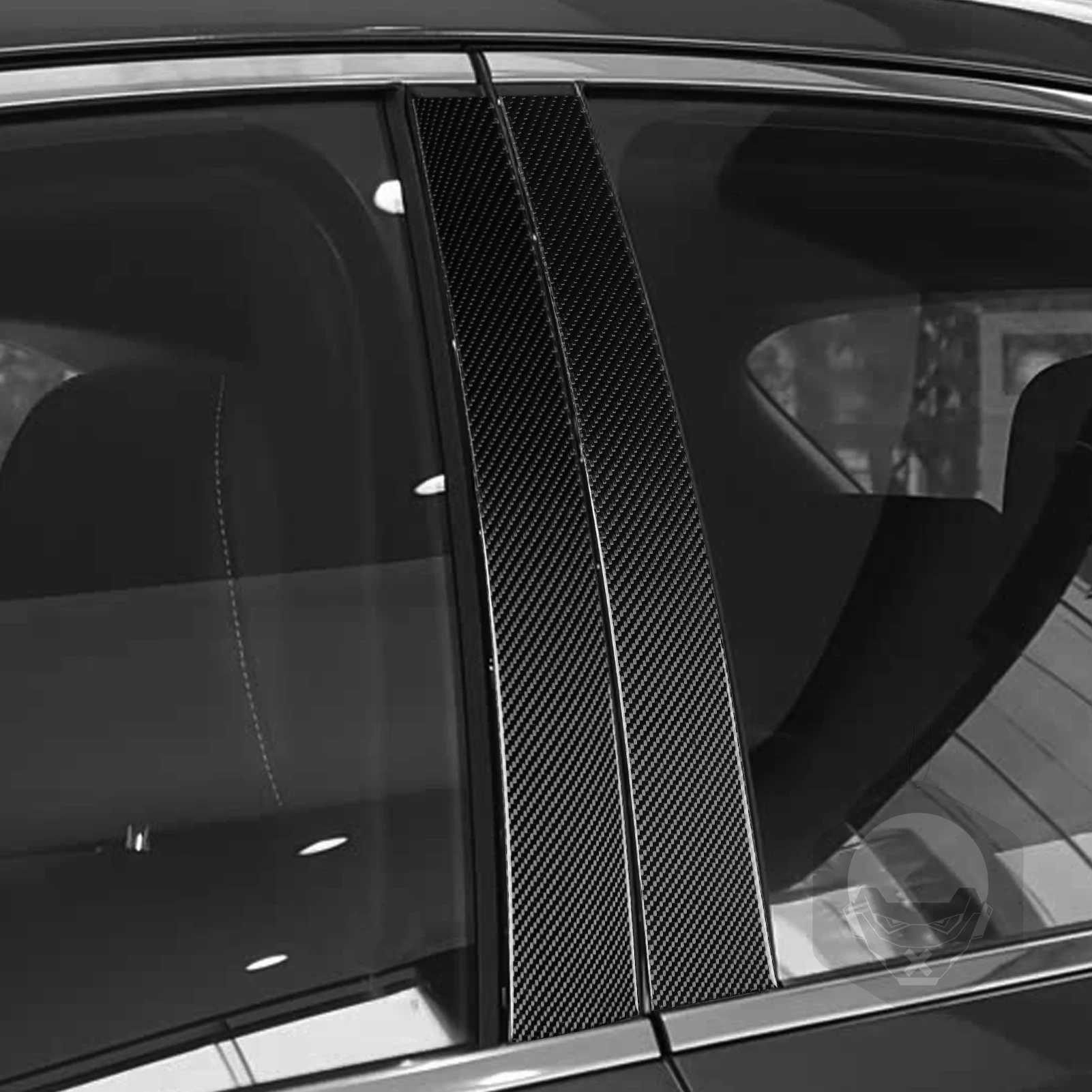 ألياف الكربون الحقيقية اكسسوارات السيارات B-عمود لوحة غطاء الكسوة ملصق ناعم لكزس RX300 RX350h RX500h 2023 2024 2025 2026 #2