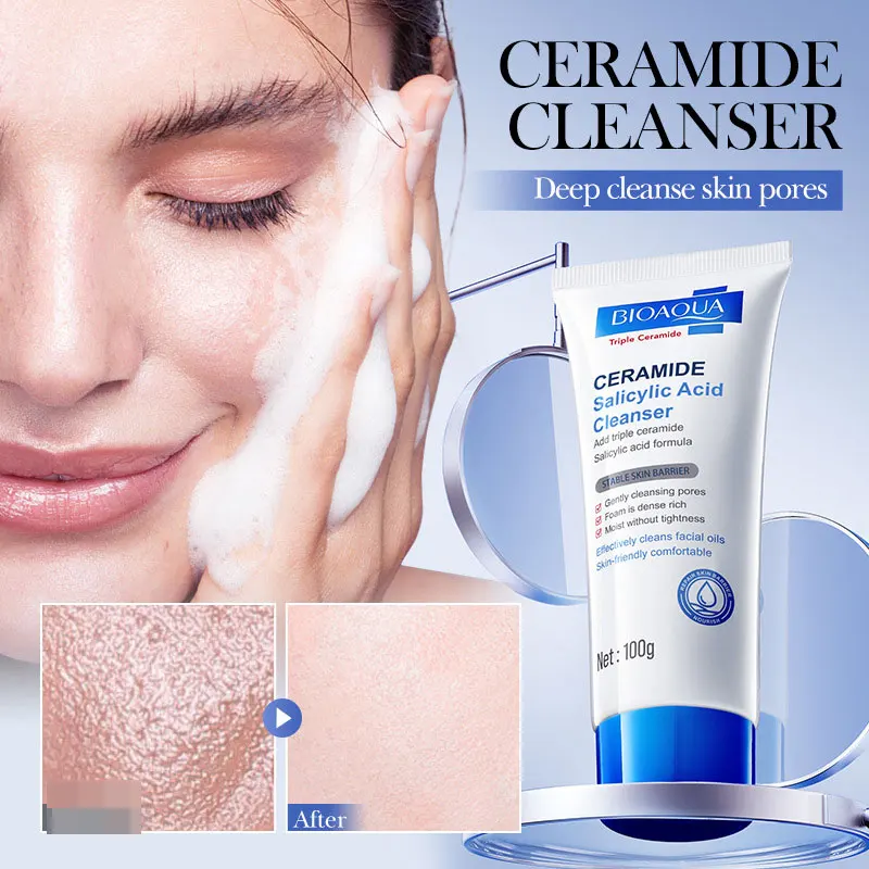 Salicylic Acid Cleansing Facial Cleanser Oil Control Anti-Acne Skin Care Whitening Cleanser Gen... product image