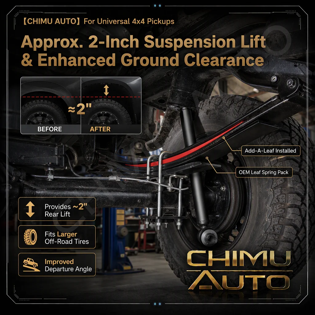 【CHIMU AUTO】For Hilux Ranger D-Max Tacoma Triton 710mm Rear Add-A-Leaf Helper Spring 2" Lift Kit Anti-Sag Suspension Upgrade - view 3