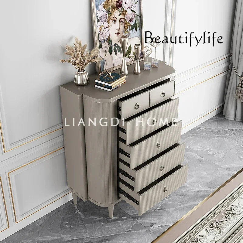 

BJ American Light Luxury Solid Wood Five Or Six Chest Cabinet, Entrance Cabinet, Bedroom Locker, Multi-functional Cabinet