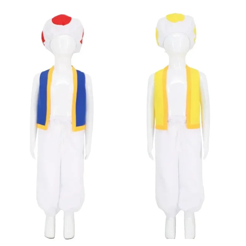 Gioco Super Brother Kinopio Toad Costume Cosplay Travestimento Uniforme Set completo Bambini Vestito operato per adulti Abiti da festa di carnevale di Halloween