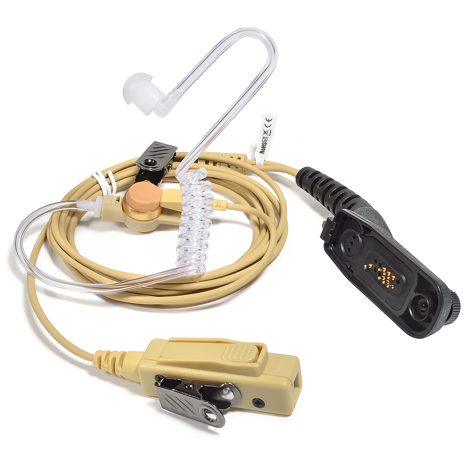 

Surveillance Acoustic Tube Earpiece Headset with Mic for Motorola Multi Pin DP3400 DP3600 DP4400 DP4600 XIRP8200 Radio(Beige)