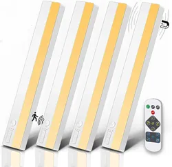 Wireless LED Night Light Strip Motion Sensor USB Rechargeable Cabinet Lamp Timing Remote For Bedroom Bedside Lighting