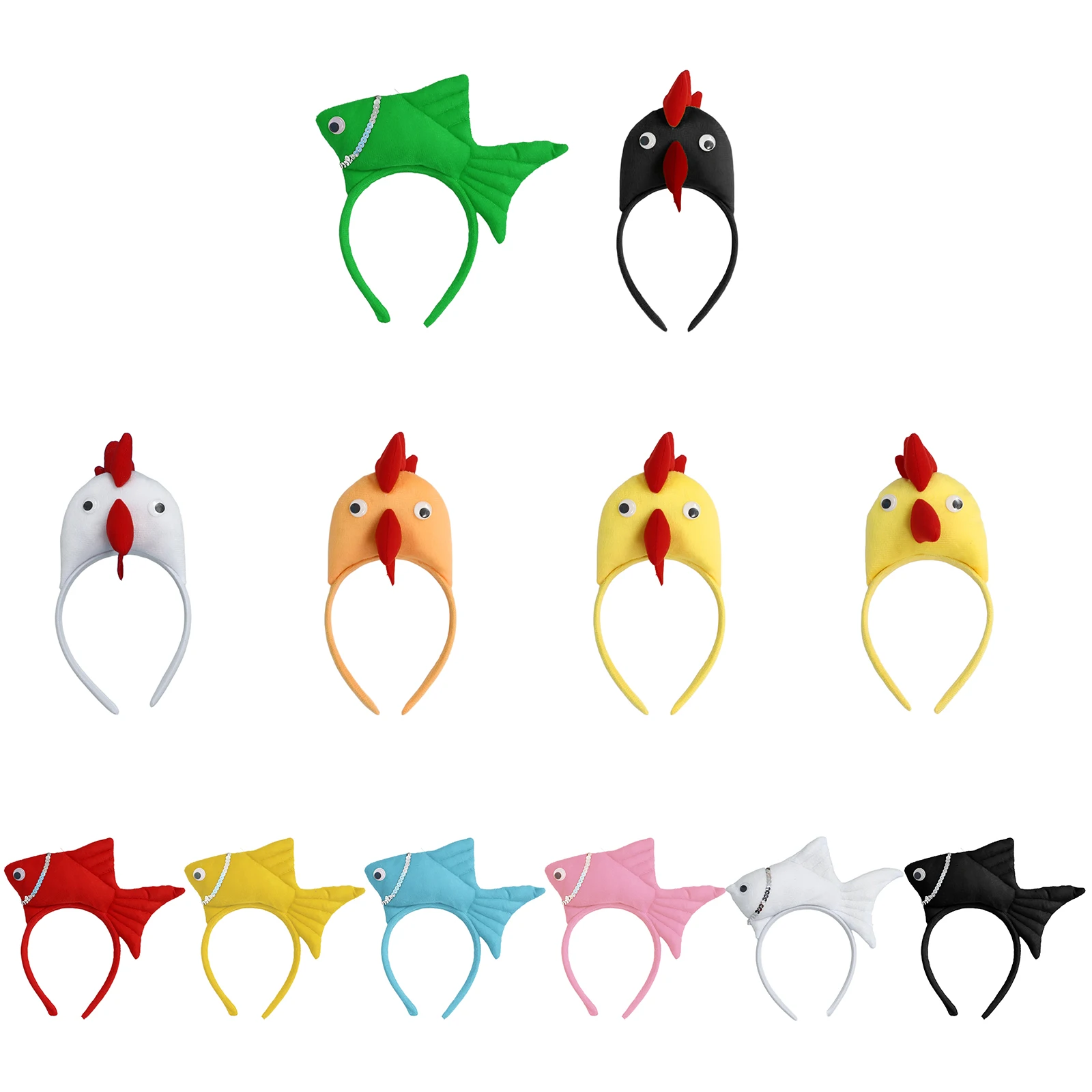 عقال عيد الميلاد خوذة حزب عصابة رأس الحيوانات عصابات الحيوان الأسماك أو الدجاج لطيف طفل ذهبي أو زي الدجاج
