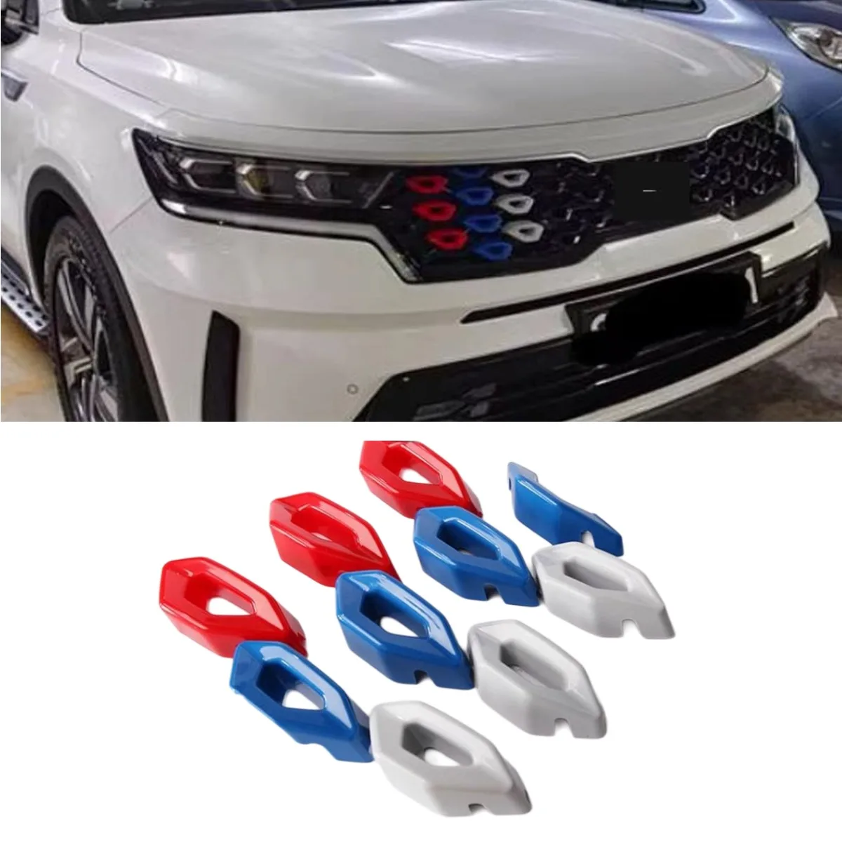 

Решетка бампера автомобиля, гоночные решетки, решетка переднего бампера, внешняя часть, решетка переднего бампера для KIA Sorento 2021-2024, автомобильные аксессуары