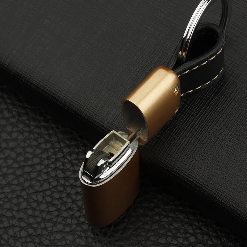 Novel Portable Metal Key Ring Lighter Premium Men Utility Festival Gifts Smoking Accessories Camping Equipment Outdoor Tools
