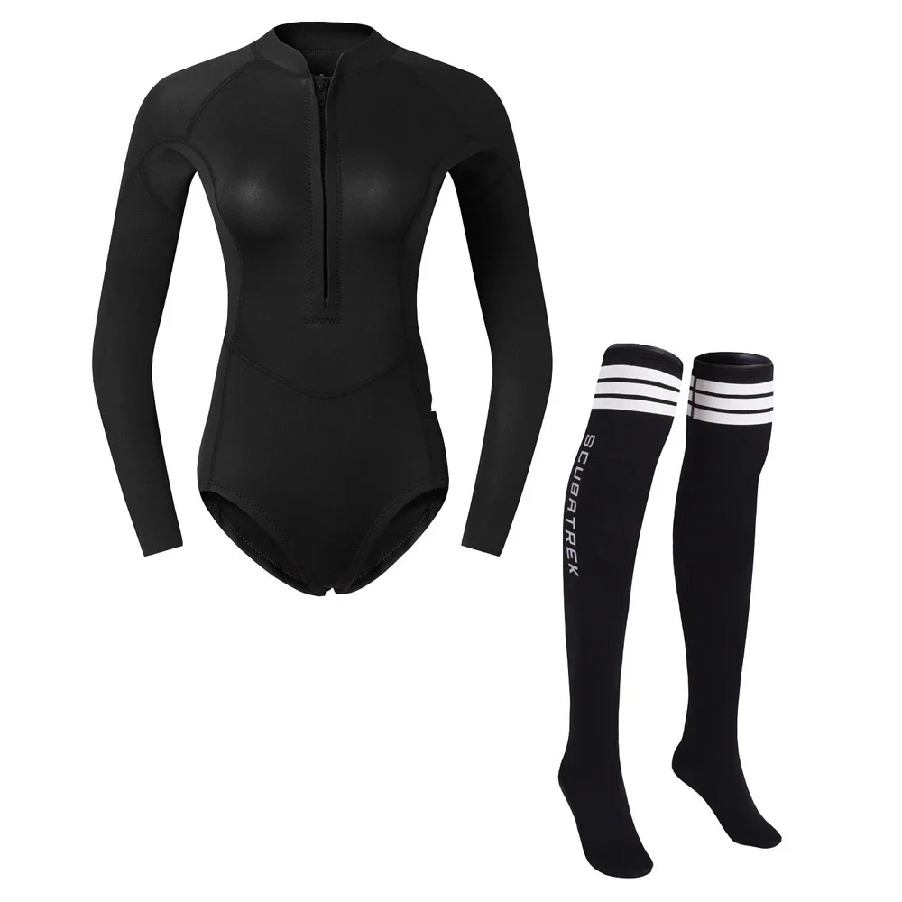 Wholesale Fast Shipment Ladies Hot Sexy Front Zipper 1-PC 2mm Neoprene Swimsuit Style Wetsuit Beachwear