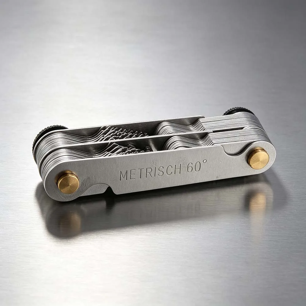 Metalworking Gauge Thread 0.25-6mm Thread Template 1* 52 Sheets 60 Degree Stainless Steel Thread Gauge Machined